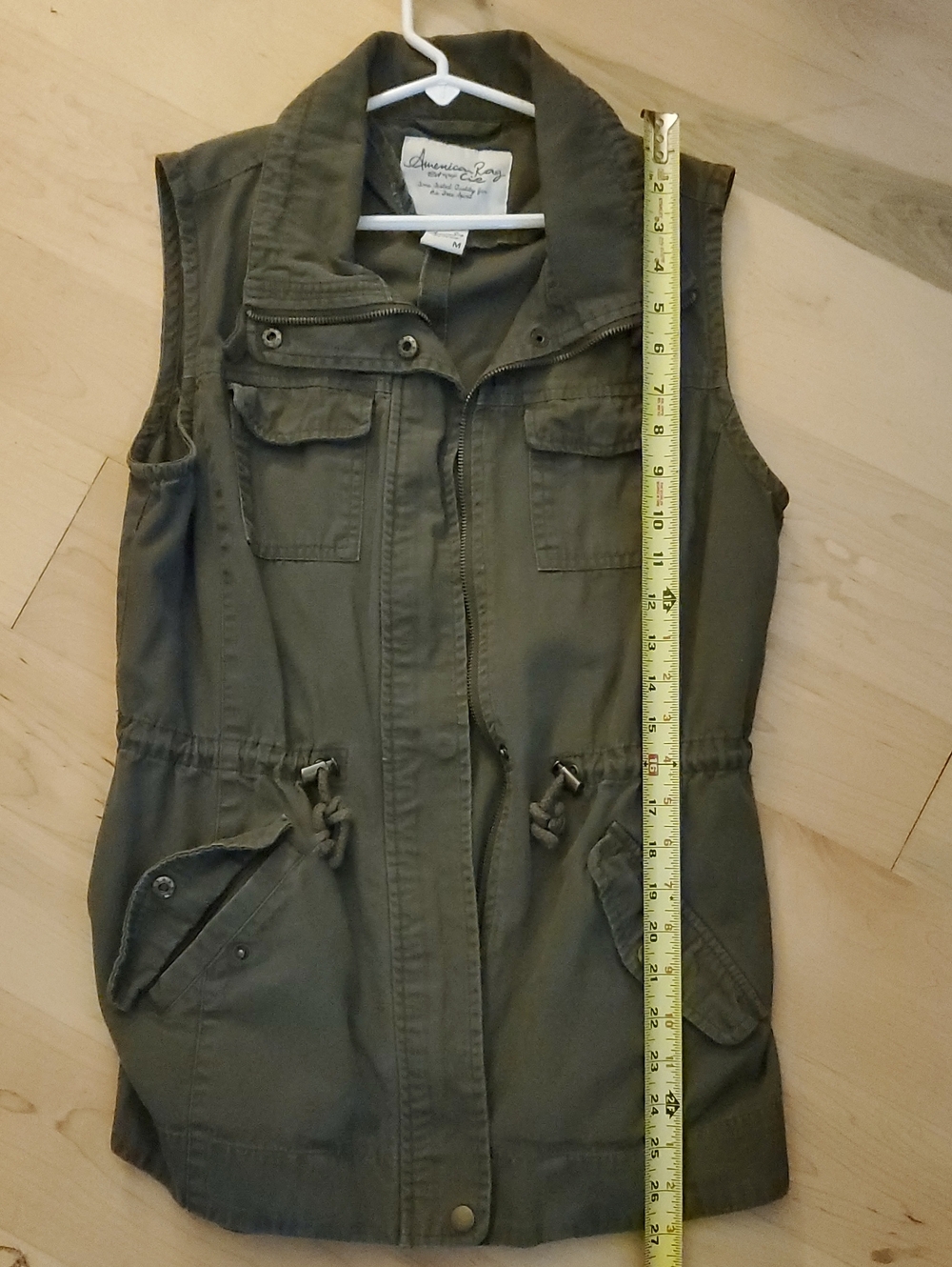 American Rag Olive Utility Sleeveless Jacket Fall Fashion - Picture 1 of 10